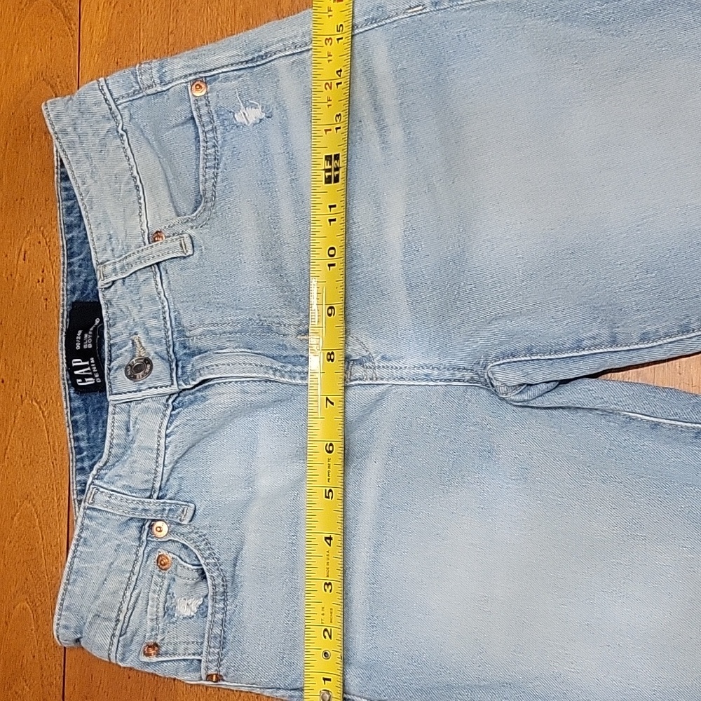 GAP Slim Boyfriend Jeans Light Blue Wash With Light Whiskering | Size 24R | 00 - Picture 11 of 11